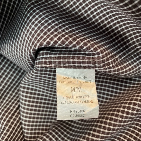 🍄3/$30 Theory Checkered Stretch Cotton Button Up Shirt - Picture 10 of 11